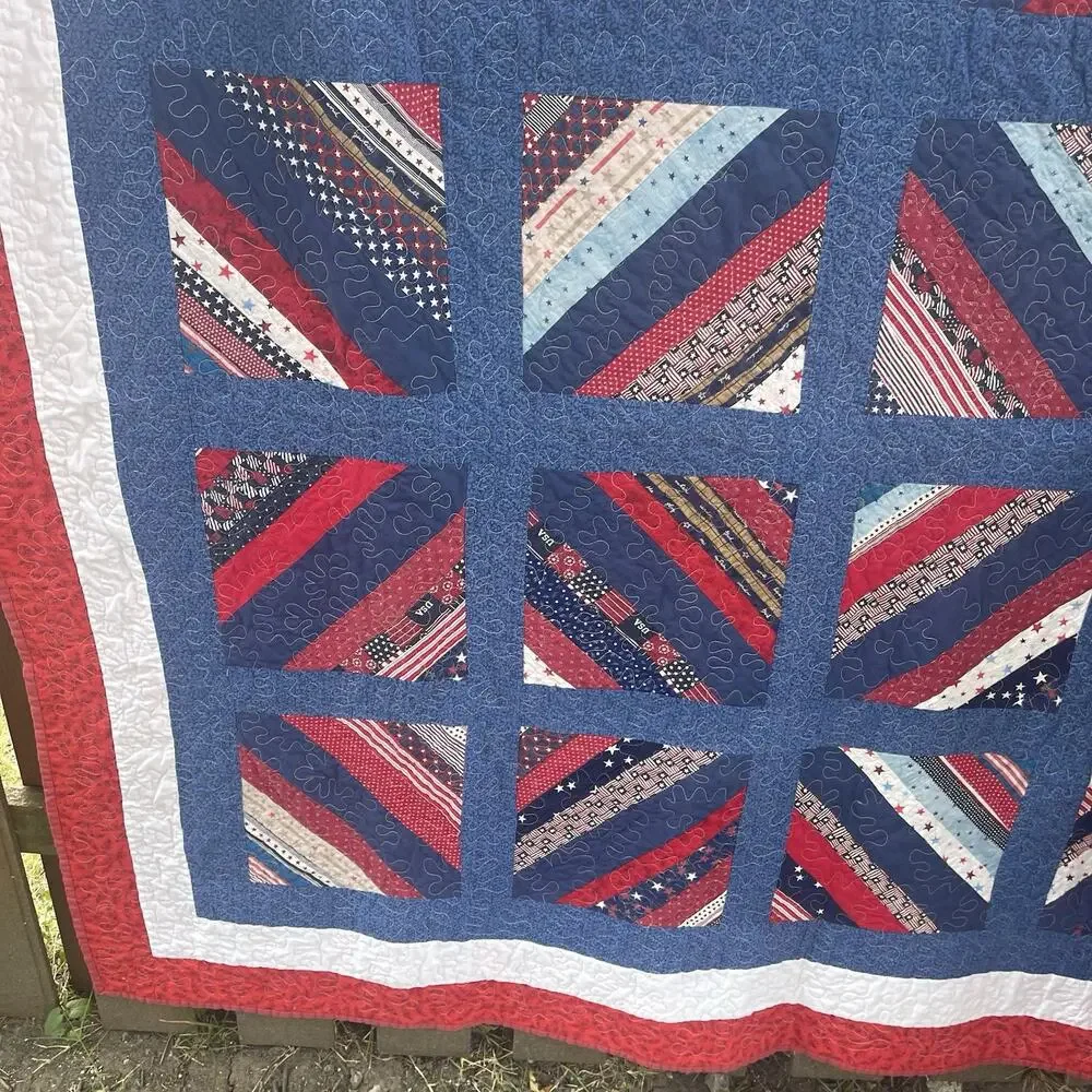 Patriotic Quilt Red, White & Blue Stars and Stripes – 72